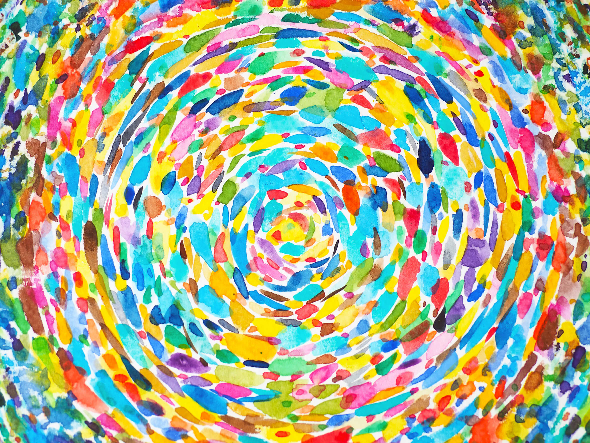 Abstrakte Kunst mit Punkten in Kreisform